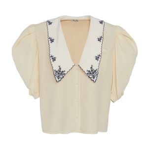 ISO miu miu collared v-neck silk top